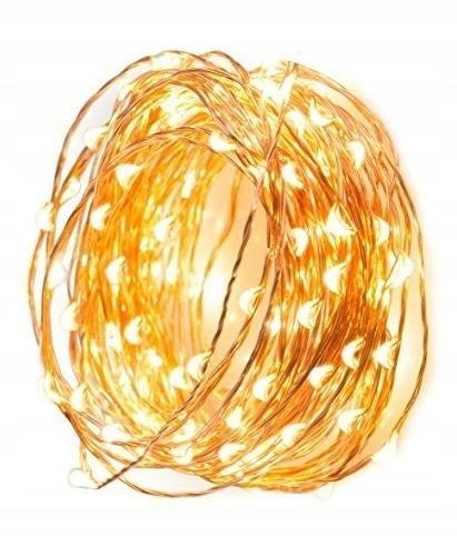 Lampki Led Na Druciku 30 Led 3M Białe Ciepłe Na Baterie Do Stroika Choinki