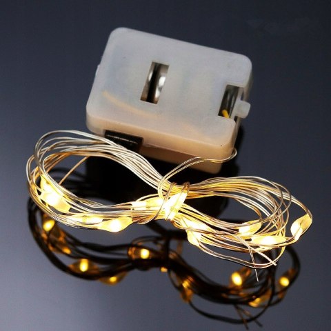 Lampki Led Na Druciku 30 Led Ciepły Biały 3 Tryby, 3M, Na Baterie Lr44
