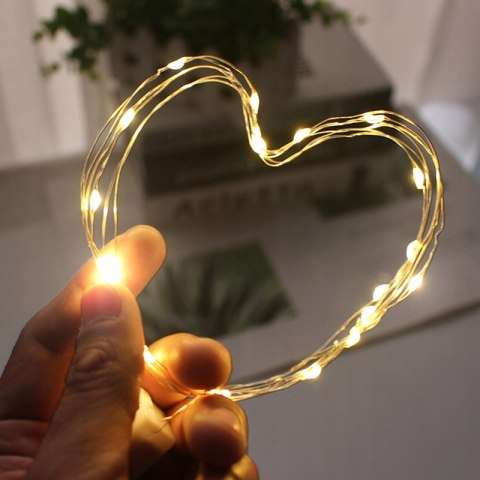 Lampki Led Na Druciku 30 Led Ciepły Biały 3 Tryby, 3M, Na Baterie Lr44