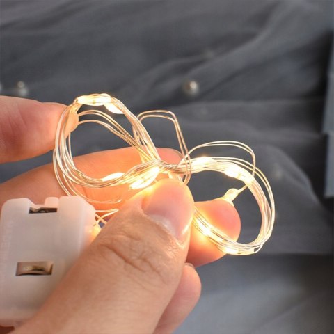 Lampki Led Na Druciku 30 Led Ciepły Biały 3 Tryby, 3M, Na Baterie Lr44