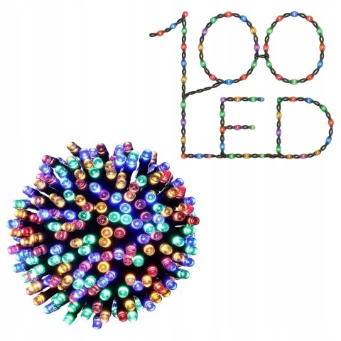 Lampki Świąteczne 100 Led Multi Kolor 8M Ip44 Do Wewnętrznych/Zewnętrznych