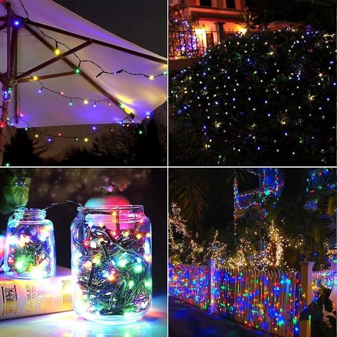 Mocne Lampki Choinkowe 500 Led Multikolor Ip44 8 Trybów 32,7M + Łącznik