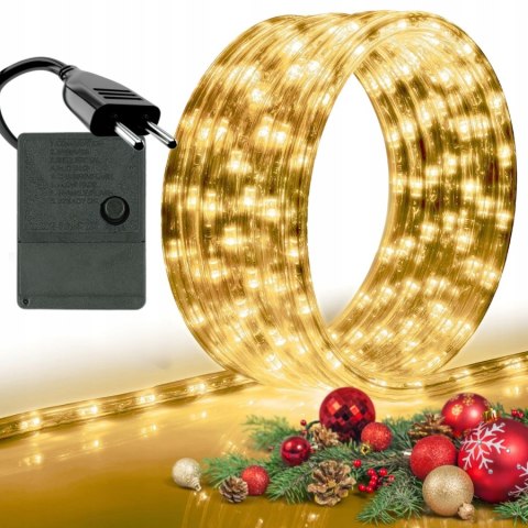Wąż Świetlny Led 10M Ciepły Biały Zewnętrzny Ip44 8 Trybów + Programator