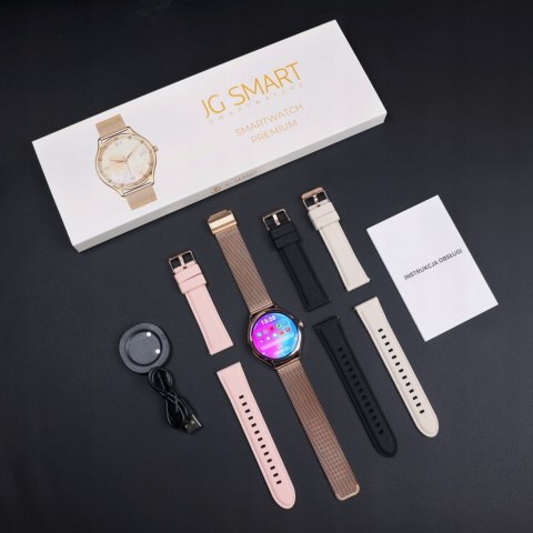 Damski Smartwatch 4 Wymienne Paski Amoled Polskie Menu Rozmowy 7D Bateria