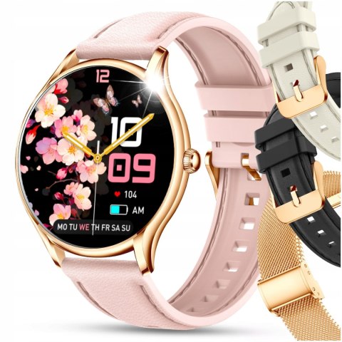 Damski Smartwatch 4 Wymienne Paski Amoled Polskie Menu Rozmowy 7D Bateria