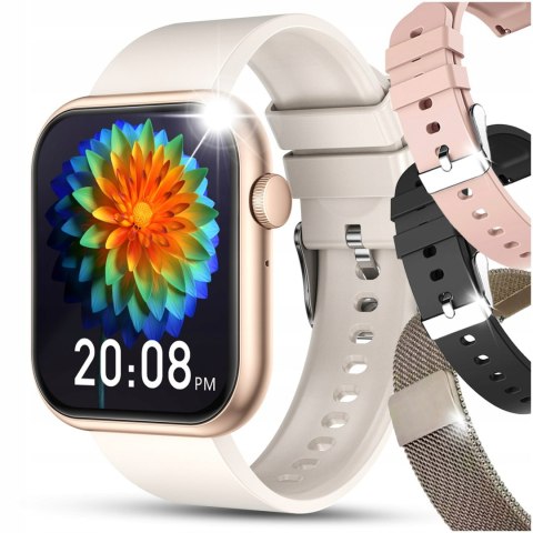Damski Smartwatch: Rozmówy, Sms, Sport, Zdrowie, 4 Paski, Polskie Menu
