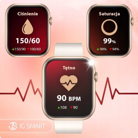 Damski Smartwatch: Rozmówy, Sms, Sport, Zdrowie, 4 Paski, Polskie Menu