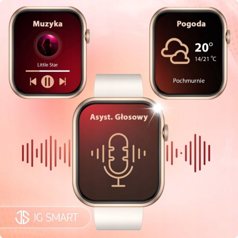 Damski Smartwatch Złoty 4 Paski - Rozmowy, Sms, Sport, Zdrowie Polskie Menu