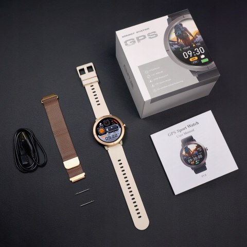 Damski Zegarek Smartwatch Gps Amoled, 180 Trybów, Wodoodporny 5Atm, Rozmowy