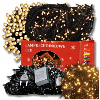 Lampki Choinkowe 300 Led Ciepły Biały 21M Z 8 Trybami -Do Wnętrz I Zewnętrz