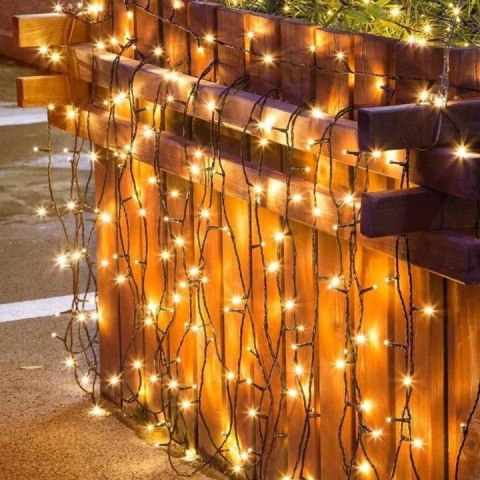 Lampki Choinkowe 300 Led Ciepły Biały 21M Z 8 Trybami -Do Wnętrz I Zewnętrz