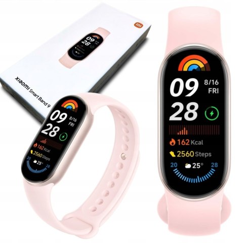 Smartband Mi Band 9 Różowy, 1,62 Cal. Amoled, Pulsometr, 21 Dni, 5 Atm
