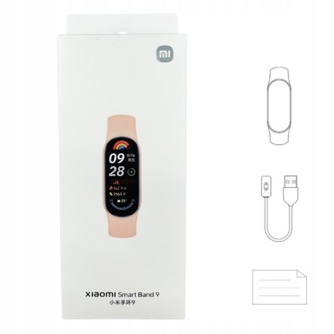 Smartband Mi Band 9 Różowy, 1,62 Cal. Amoled, Pulsometr, 21 Dni, 5 Atm