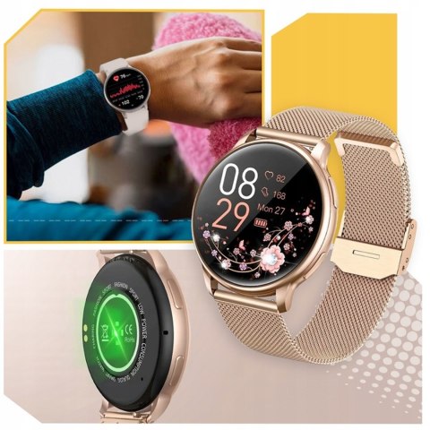 Smartwatch Damski 1,39 Cal Ip68, 4 Paski, Polskie Menu, Powiadomienia