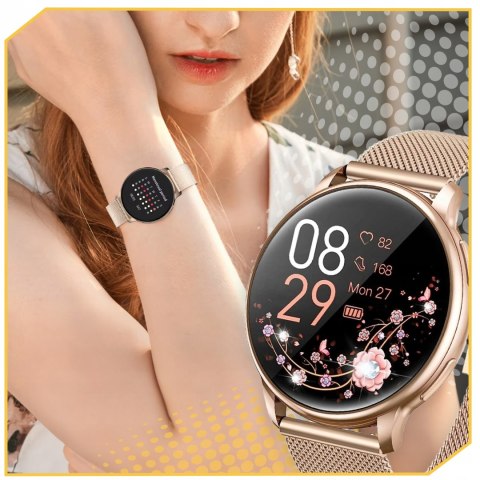 Smartwatch Damski 1,39 Cal Ip68, 4 Paski, Polskie Menu, Powiadomienia
