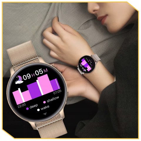 Smartwatch Damski 1,39 Cal Ip68, 4 Paski, Polskie Menu, Powiadomienia