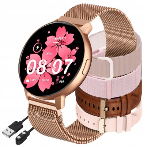 Smartwatch Damski 1,46 Amoled Bt Calling, Cykl Menstruacyjny, Sport Polskie