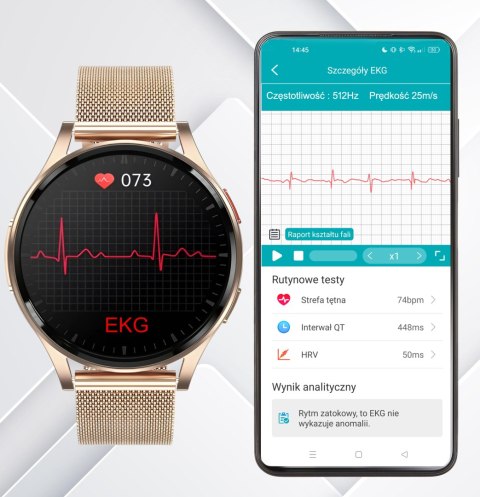 Smartwatch Damski Amoled Ekg Glukoza Ciśnienie Hrv Bmi - Monitor Zdrowia