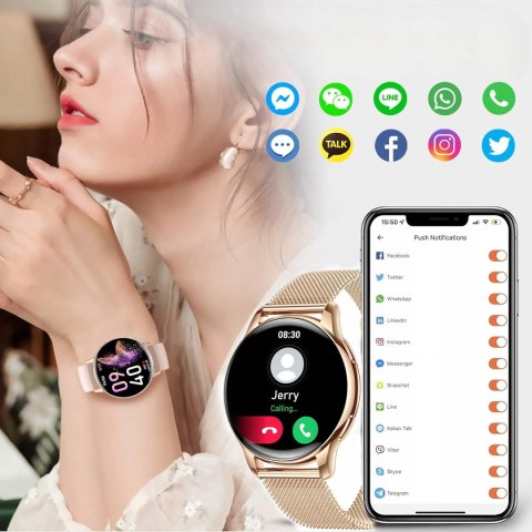 Smartwatch Damski Amoled Ekg Glukoza Ciśnienie Hrv Bmi - Monitor Zdrowia