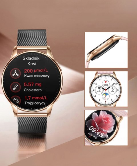 Smartwatch Damski Amoled Ekg Glukoza Ciśnienie Hrv Bmi - Monitor Zdrowia