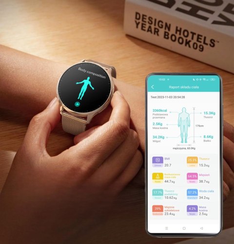 Smartwatch Damski Amoled Ekg Glukoza Ciśnienie Hrv Bmi - Monitor Zdrowia