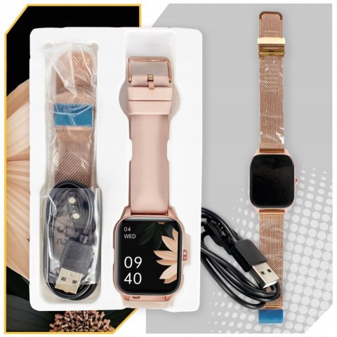 Smartwatch Damski Dotykowy 1,95 Cala Ip67: Połączenia I Monitoring Zdrowia
