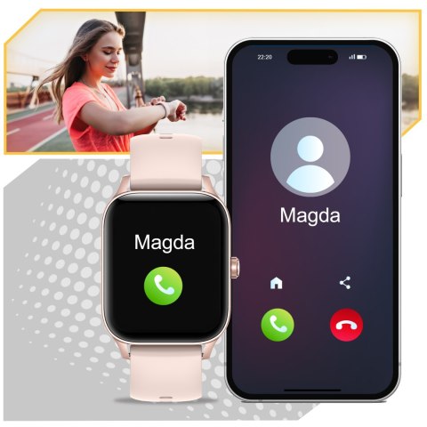 Smartwatch Damski Dotykowy 1,95 Cala Ip67: Połączenia I Monitoring Zdrowia