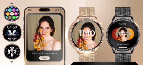 Smartwatch Damski Polskie Menu Rozmowy Powiadomienia 4 Wymienne Paski Sport
