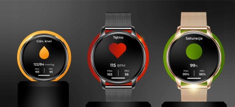Smartwatch Damski Polskie Menu Rozmowy Powiadomienia 4 Wymienne Paski Sport