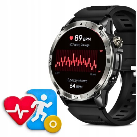 Smartwatch Wenom Explorer Ip68 Gps, Amoled, Pulsometr, Krokomierz, Rozmowy