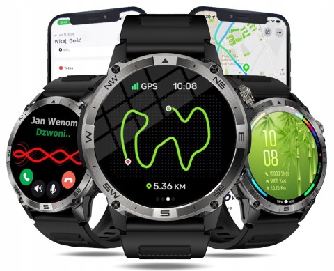 Smartwatch Wenom Explorer Ip68 Gps, Amoled, Pulsometr, Krokomierz, Rozmowy