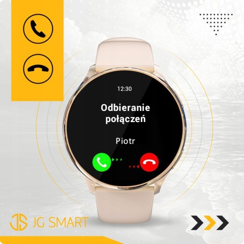 Damski Smartwatch Różowe Złoto 4 Wymienne Paski, Polskie Menu Monitor Cykli