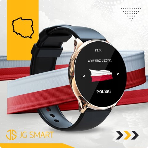 Damski Smartwatch Różowe Złoto 4 Wymienne Paski, Polskie Menu Monitor Cykli