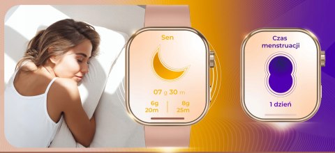 Smartwatch 300Ma Rozmowy, Powiadomienia, Glukoza, 4 Paski Polskie Menu