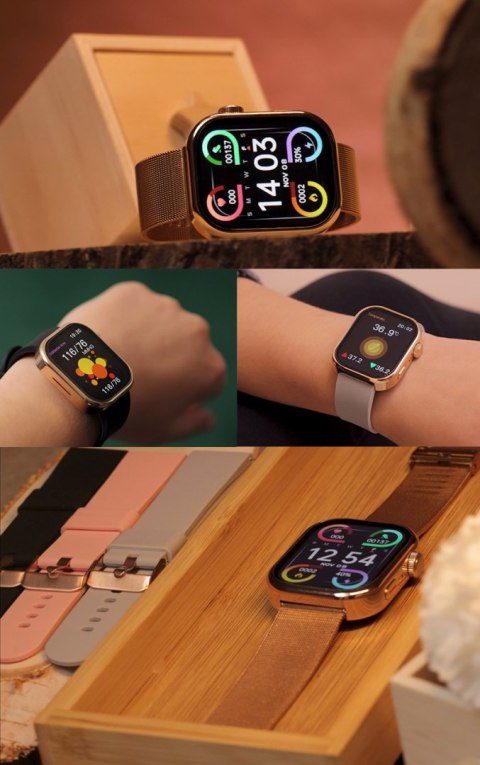 Smartwatch 300Ma Rozmowy, Powiadomienia, Glukoza, 4 Paski Polskie Menu