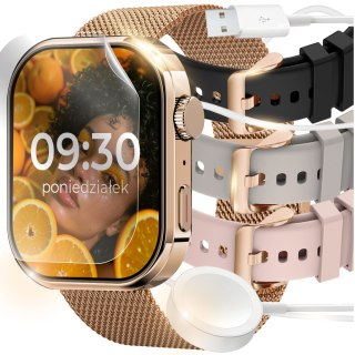Smartwatch 300Ma Rozmowy, Powiadomienia, Glukoza, 4 Paski, Polskie Menu
