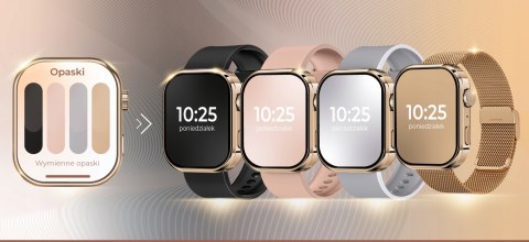 Smartwatch 300Ma Rozmowy, Powiadomienia, Glukoza, 4 Paski, Polskie Menu