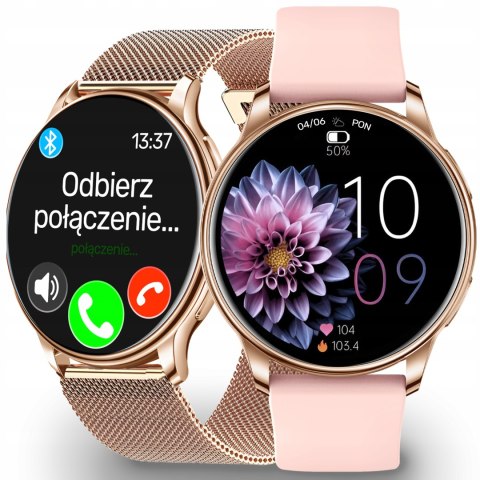 Smartwatch Damski Amoled 2025 Rozmowy Ciśnieniomierz 300Mah Polskie Menu