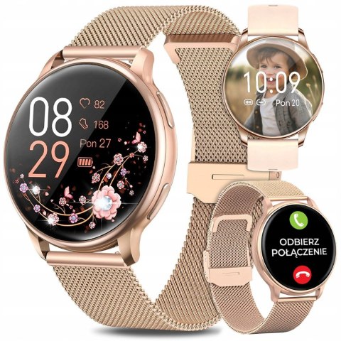 Smartwatch Damski Amoled 2025 Rozmowy Ciśnieniomierz 300Mah Polskie Menu