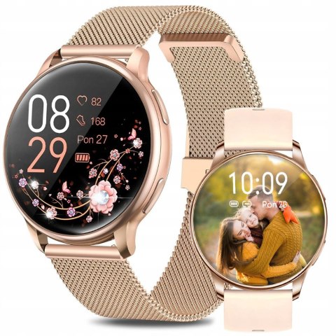 Smartwatch Damski Amoled 2025 Rozmowy Ciśnieniomierz 300Mah Polskie Menu