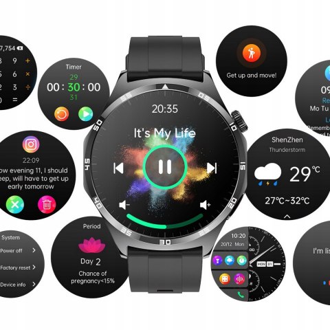 Smartwatch Ekg, Ciśnieniomierz, Glukoza, Skład Krwi, Amoled, Polskie Menu