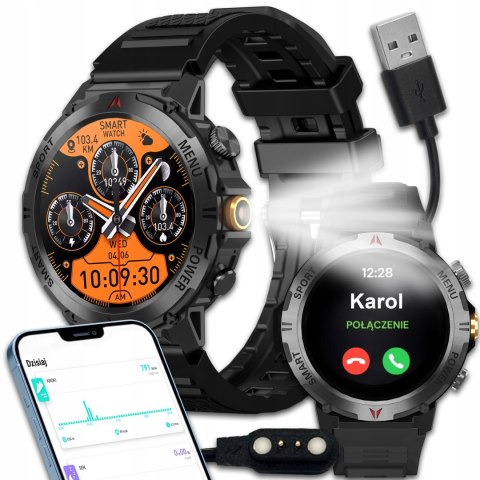 Smartwatch Męski Gps Ip68 Polskie Menu Rozmowy I Monitoring Zdrowia 7 Dni