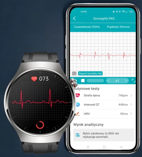 Smartwatch Z Pomiarem Cukru, Ekg, Ciśnieniomierz, Bmi, Amoled, 440Mah