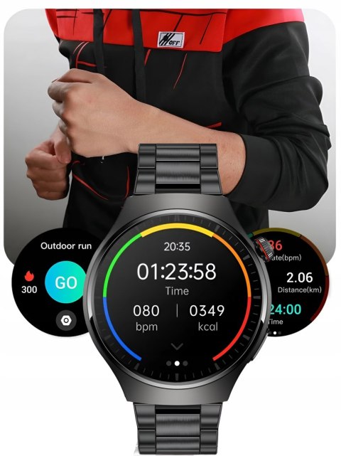 Smartwatch Z Pomiarem Cukru, Ekg, Ciśnieniomierz, Bmi, Amoled, 440Mah