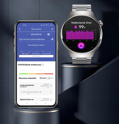 Smartwatch Z Pomiarem Cukru, Ekg, Ciśnieniomierz, Bmi, Amoled, 440Mah