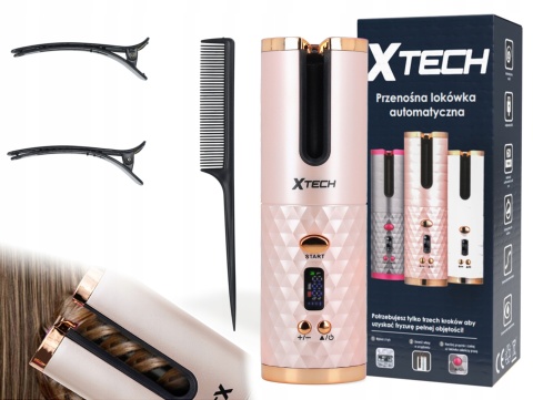Automatyczna lokówka XTech F680 z ceramiczną powłoką, różowe złoto