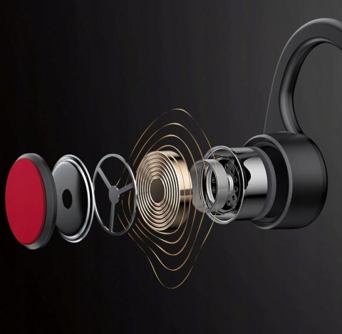 Bezprzewodowe słuchawki Lenovo X3 Pro Bluetooth 5.3, kostne, czarne