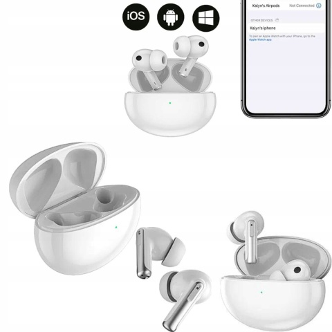 Bezprzewodowe słuchawki TWS XY70 z ANC, Bluetooth 5.3, wodoodporne, różowe