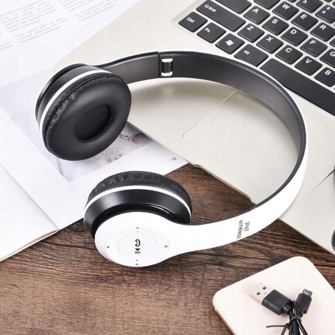 Bezprzewodowe słuchawki nauszne Bluetooth z mikrofonem - wysoka jakość dźwięku