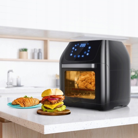 Beztłuszczowy Piekarnik Czarny Air Fryer XXL 12L 1500W z LCD